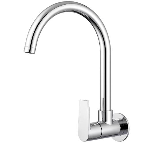 Sink Cock with Swinging Spout & Wall Flange Chrome
